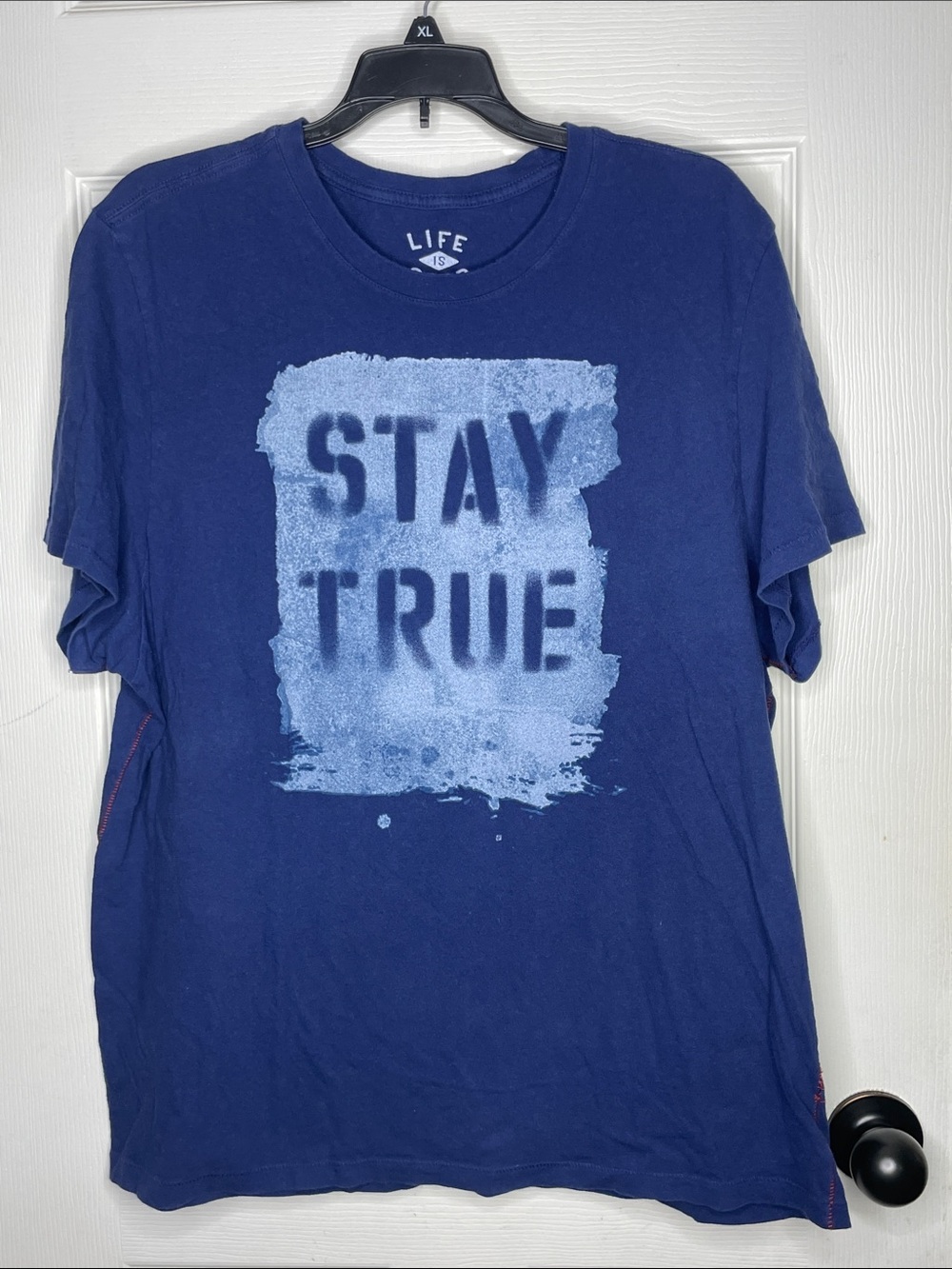 Life Is Good Navy Blue "Stay True" Short Sleeve Tee. Size XL